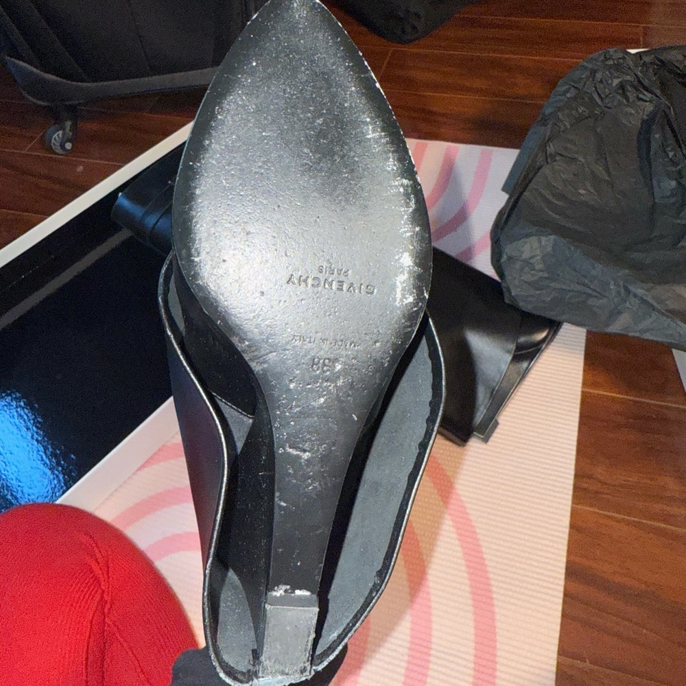 SOLD ON DPOP Givenchy Black Leather Boots with Gold Accent - Picture 10 of 15